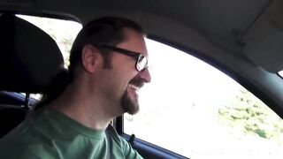 hot Euro Cutie Fucks 2 Rough Cocks into the Woods
