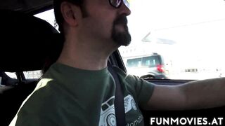 hot Euro Cutie Fucks 2 Rough Cocks into the Woods