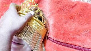 Golden Dress Bimbo Clsoe Up, Creampied Unprotected