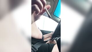 Milkymama Awkwardly Flashes Drivers while Driving Topless