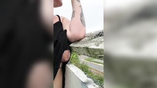 Milkymama Awkwardly Flashes Drivers while Driving Topless