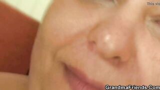 point of view amateur clip with chubby older and two men