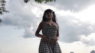 Beauty Hispanic Showing Bombshell Body and Outside Nudity