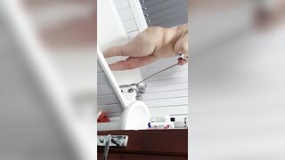 Step Milf French Banged and Cumshot into the Toilet with Step Son