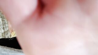 Blue Eyed Blonde cant help but Grope herself and Stretched her Cunt Lips