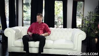 Honey Gold lets her stepfather pound her little hole