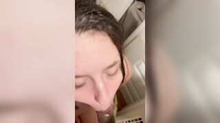 Stepsister Sucking Off Stepbrothers big black dick after Hiking Trip