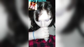 BBW Blows Penis and Finishes him on her Tits/tongue