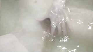 My Mum with Huge Titties and Unshaved Snatch Loves Hot Tub Masturbation