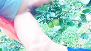 Sexual Women Peeing on Pears inside the Garden - Angel Fowler