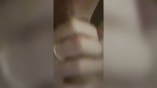 Amateur Hotwife Fucks Toy into Shower while Wearing Fishnets