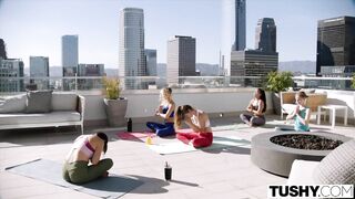 TUSHY Goddess Kenna James cheats & gets DPed at yoga