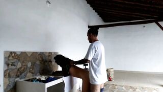 I boned the maid while she washes