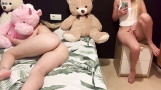 18 Year Old touches her pussy with her stepsister next to her