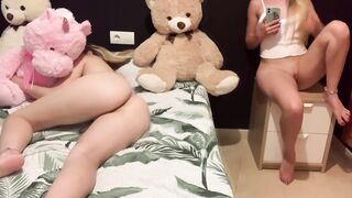 18 Year Old touches her pussy with her stepsister next to her