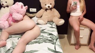 18 Year Old touches her pussy with her stepsister next to her