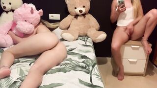 18 Year Old touches her pussy with her stepsister next to her
