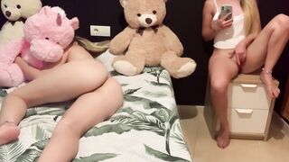 18 Year Old touches her pussy with her stepsister next to her