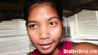 thai 18 yo oriental heather deep gives deep throat creamthroat before