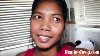 thai 18 yo oriental heather deep gives deep throat creamthroat before