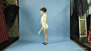 Mila Gimnasterka unshaved tight hot doing gymnastics