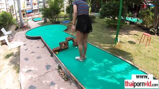 Huge boobed amateur Thai hoe Noom loves ball games