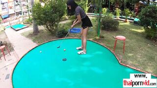 Huge boobed amateur Thai hoe Noom loves ball games