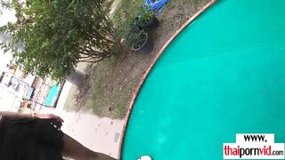 Huge boobed amateur Thai hoe Noom loves ball games