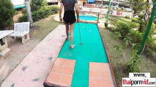 Huge boobed amateur Thai hoe Noom loves ball games