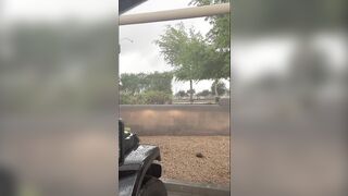 A hot Red Haired Blows my Penis at a Outdoors Vehicle Wash on a Rainy Day with People around