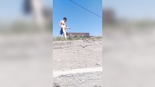 Amateur mom at the Beach.