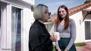 Stepmom and daughter plowed gardener