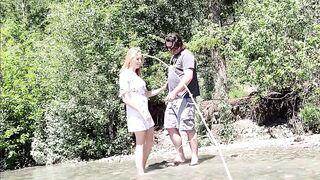 Outdoors Playful Creekside Fun with Sexsual Blonde Mistress