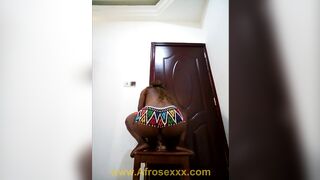 South black cunt with mouth taking a sex toy into her cunt