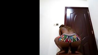 South black cunt with mouth taking a sex toy into her cunt