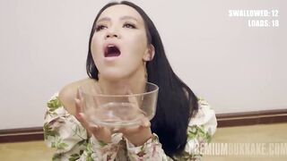 PremiumBukkake - Asia Vargas swallows 56 long mouthful cumshots