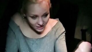 Amateur Bj and Facial. Freaky Blonde women give very Super Sexy Deep Throat Oral Sex inside pov