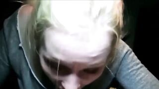 Amateur Bj and Facial. Freaky Blonde women give very Super Sexy Deep Throat Oral Sex inside pov