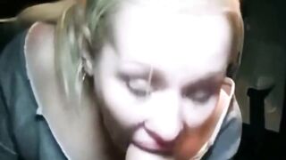 Amateur Bj and Facial. Freaky Blonde women give very Super Sexy Deep Throat Oral Sex inside pov