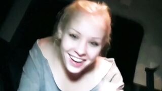Amateur Bj and Facial. Freaky Blonde women give very Super Sexy Deep Throat Oral Sex inside pov