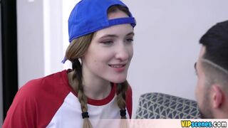 Lesbo cunt with mouth gets her first dick ever