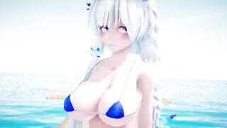 【MMD R-19 year old DANCE】INTENSE PASSIONATE SEX ON THE SWEET BEACH 甘い精液アナル [MMD]