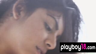 Flexible all natural hispanic Roxanne Celeste introducing her huge ass