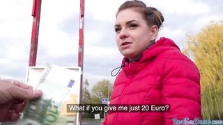 Outdoor pickup for this blonde european bimbo gets fuck for