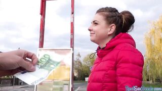 Outdoor pickup for this blonde european bimbo gets fuck for
