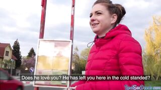 Outdoor pickup for this blonde european bimbo gets fuck for