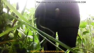 native Black toy masturbating inside the jungle