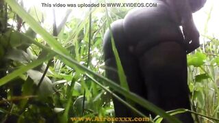 native Black toy masturbating inside the jungle