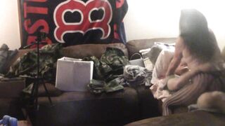 INSATIABLE GREEDY FIANCE BOUNCES GRINDS ON DADDYS DICK AND CAN'T STOP