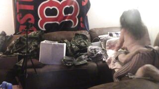 INSATIABLE GREEDY FIANCE BOUNCES GRINDS ON DADDYS DICK AND CAN'T STOP